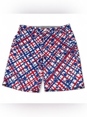 NWOT Hreski 203 Dry-FIT Golf Shorts Red White & Blue Men’s Size W34 L10 Wicking